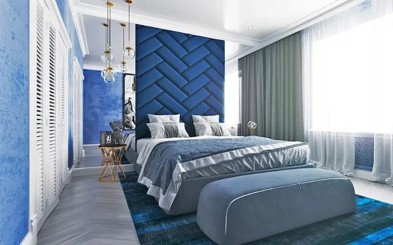 phòng ngủ đẹp màu xanh nước biển
