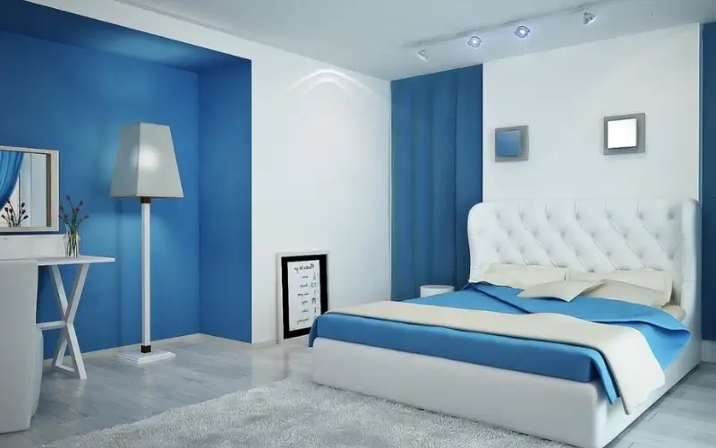 phòng ngủ đẹp màu xanh nước biển