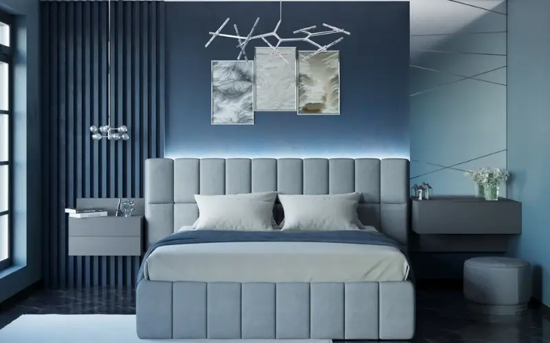 phòng ngủ đẹp màu xanh nước biển