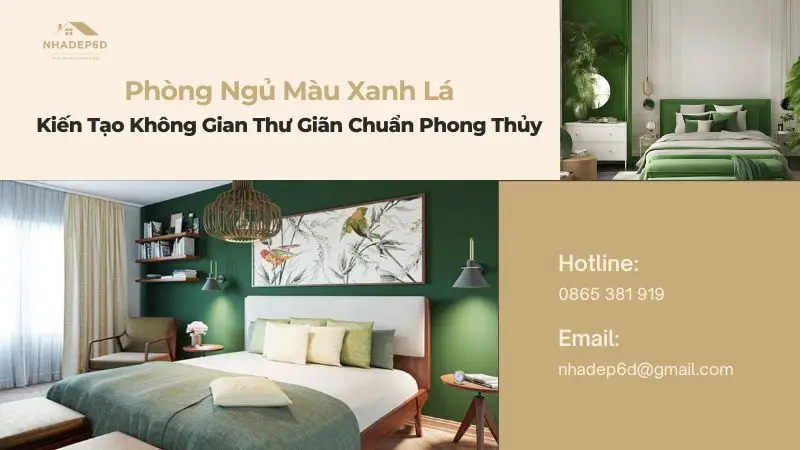 Phòng Ngủ Màu Xanh Lá: Kiến Tạo Không Gian Thư Giãn Tuyệt Đối Chuẩn Phong Thủy