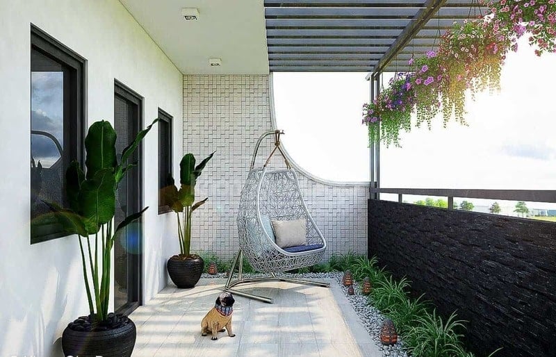 trang trí lan can ban công