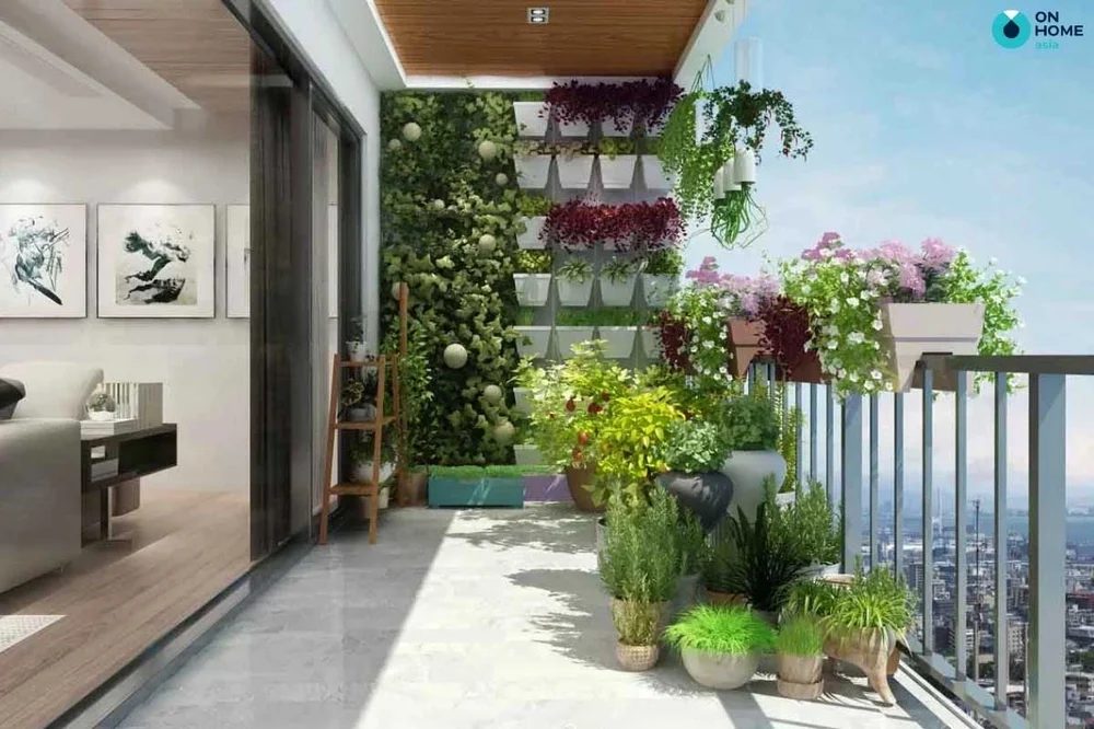 trang trí lan can ban công