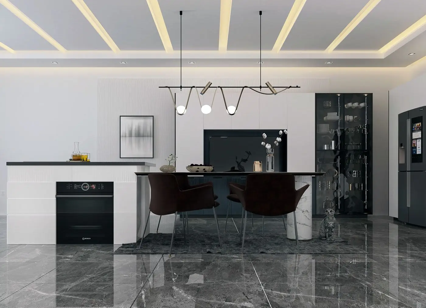 trần thạch cao phòng bếp