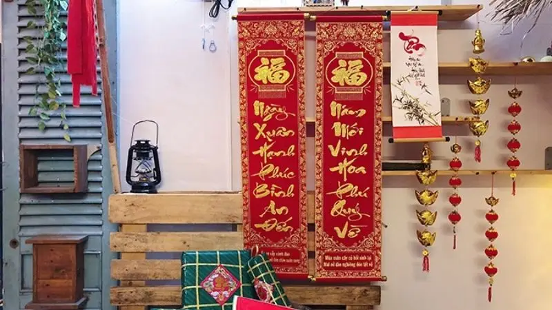 trang trí tường ngày tết