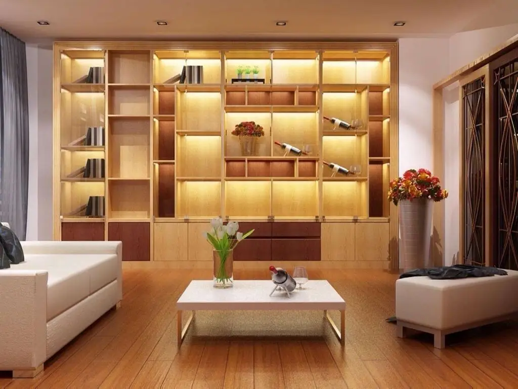 tủ gỗ trưng bày phòng khách