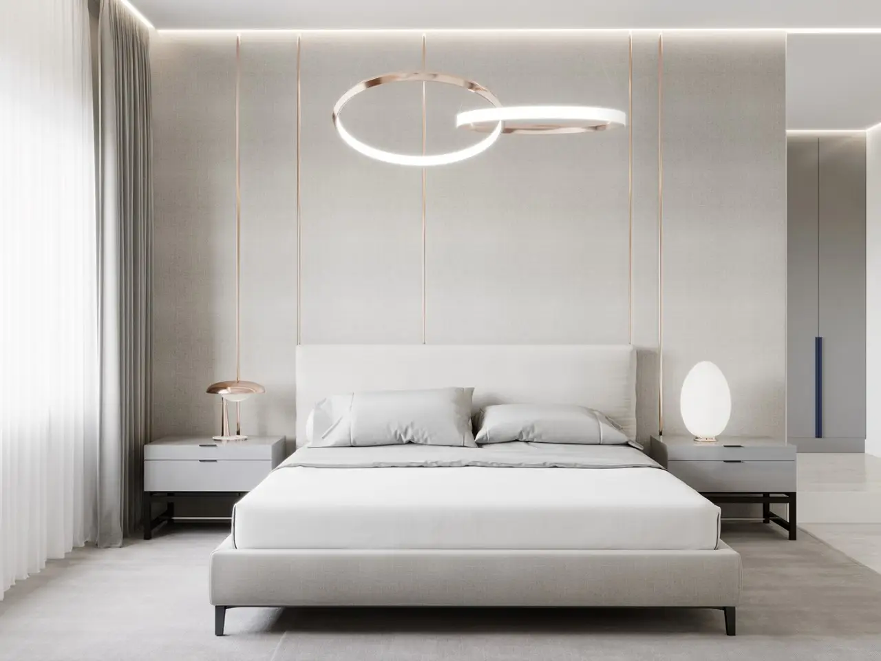 phòng ngủ đẹp cho nữ màu trắng