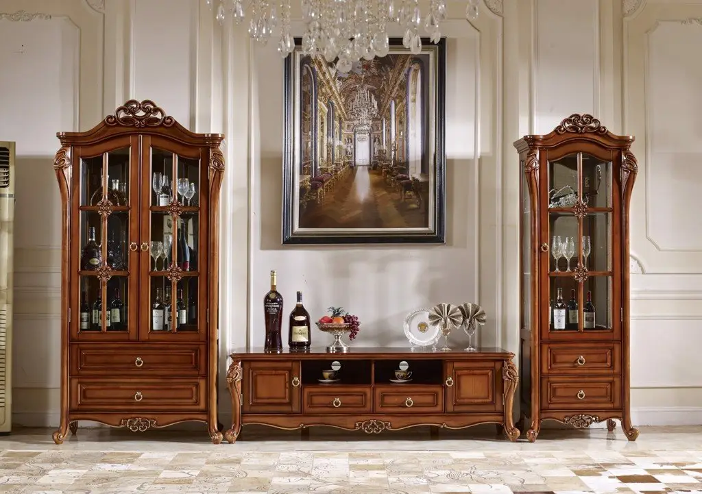 tủ gỗ trưng bày phòng khách