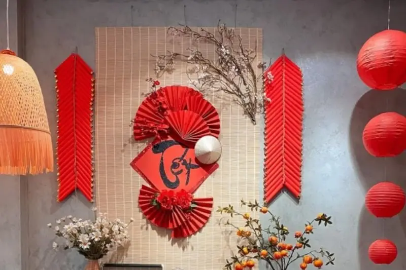 trang trí tường ngày tết