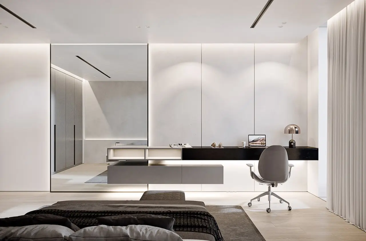 phòng ngủ đẹp cho nữ màu trắng