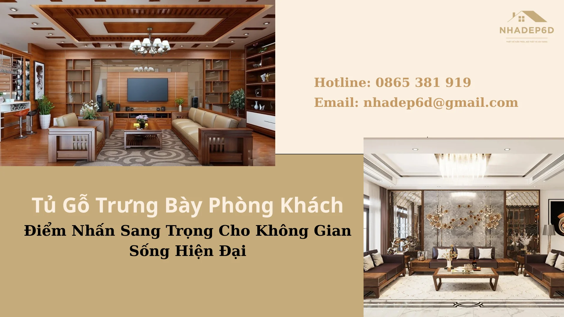 Tủ Gỗ Trưng Bày Phòng Khách – Điểm Nhấn Sang Trọng Cho Không Gian Sống Hiện Đại