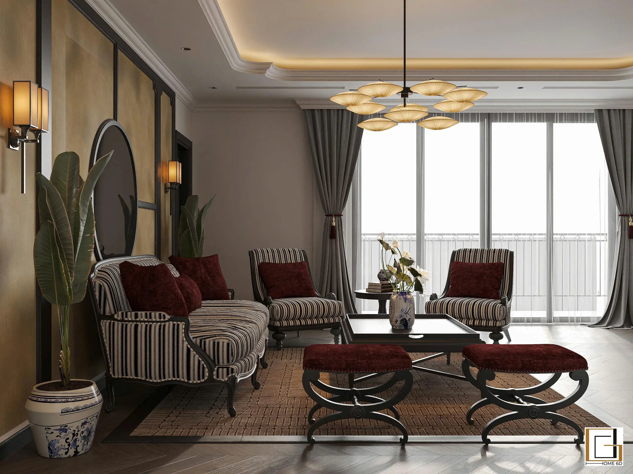 THIẾT KẾ NGOẠI THẤT CĂN HỘ CHUNG CƯ – PHONG CÁCH INDOCHINE – HÀ NỘI