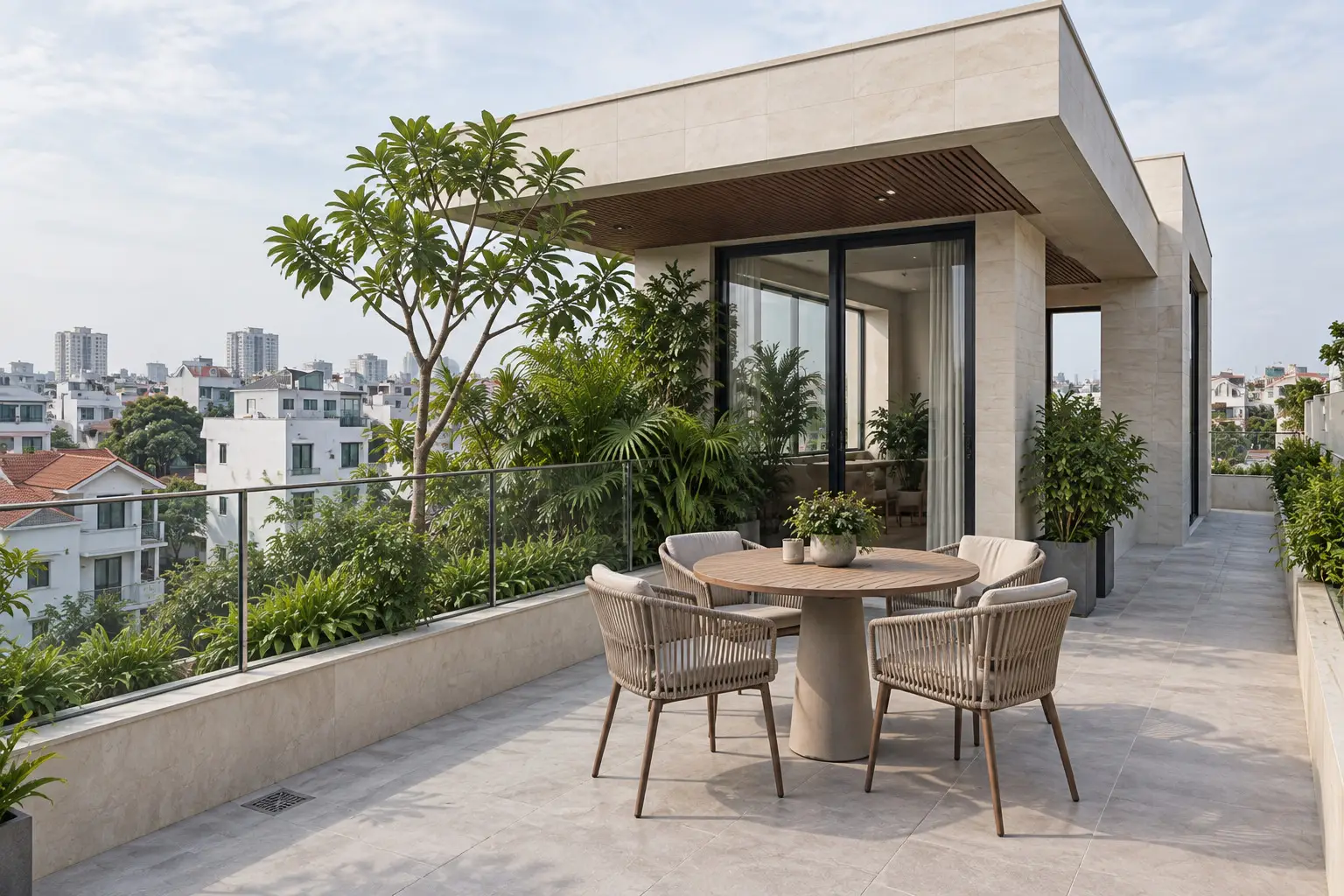 Cát An — sân thượng và góc thư giãn