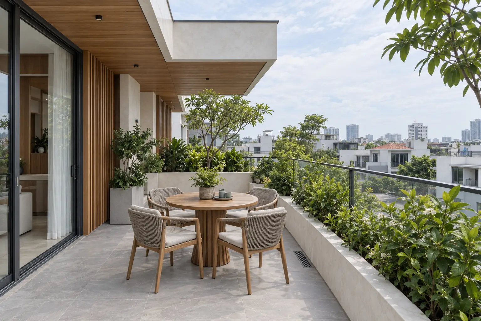 Mộc Khang — sân thượng và góc thư giãn