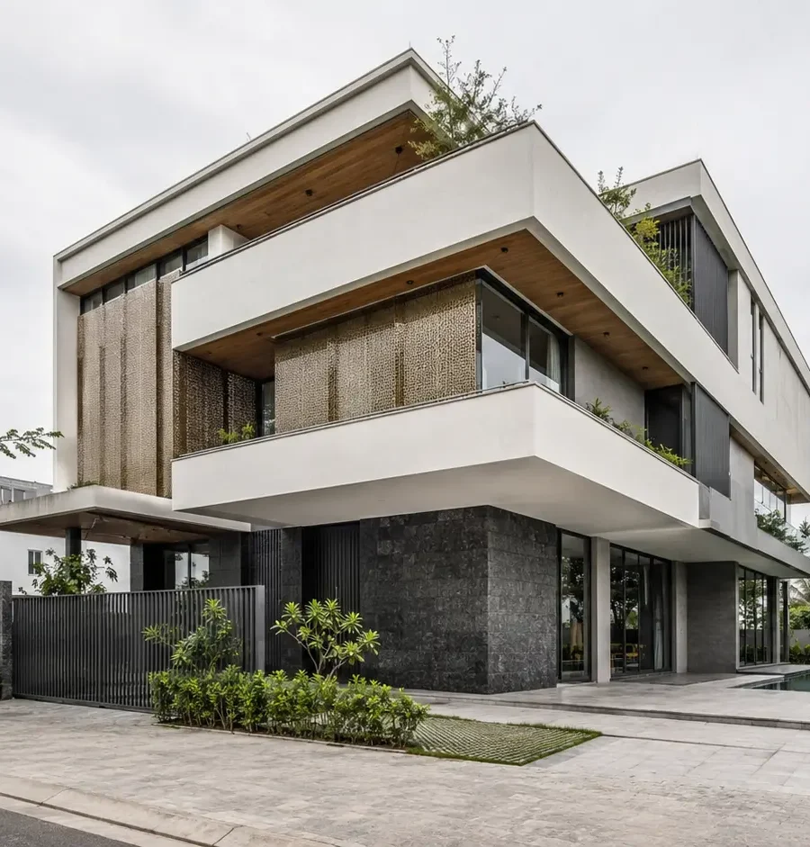 Ảnh đại diện Biệt thự hiện đại cantilever tại Đà Nẵng – những khối trượt trên nền đá tối