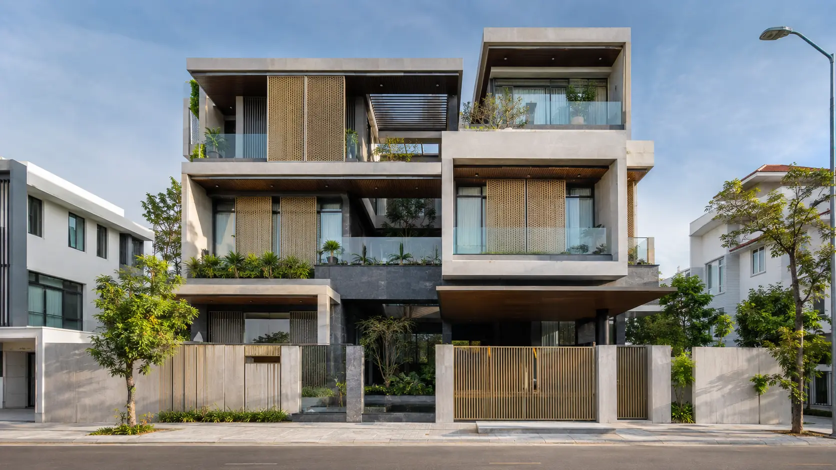 Ảnh đại diện Biệt thự hiện đại sky-court tại Hải Phòng – khoảng trời giữa những khung xếp lớp