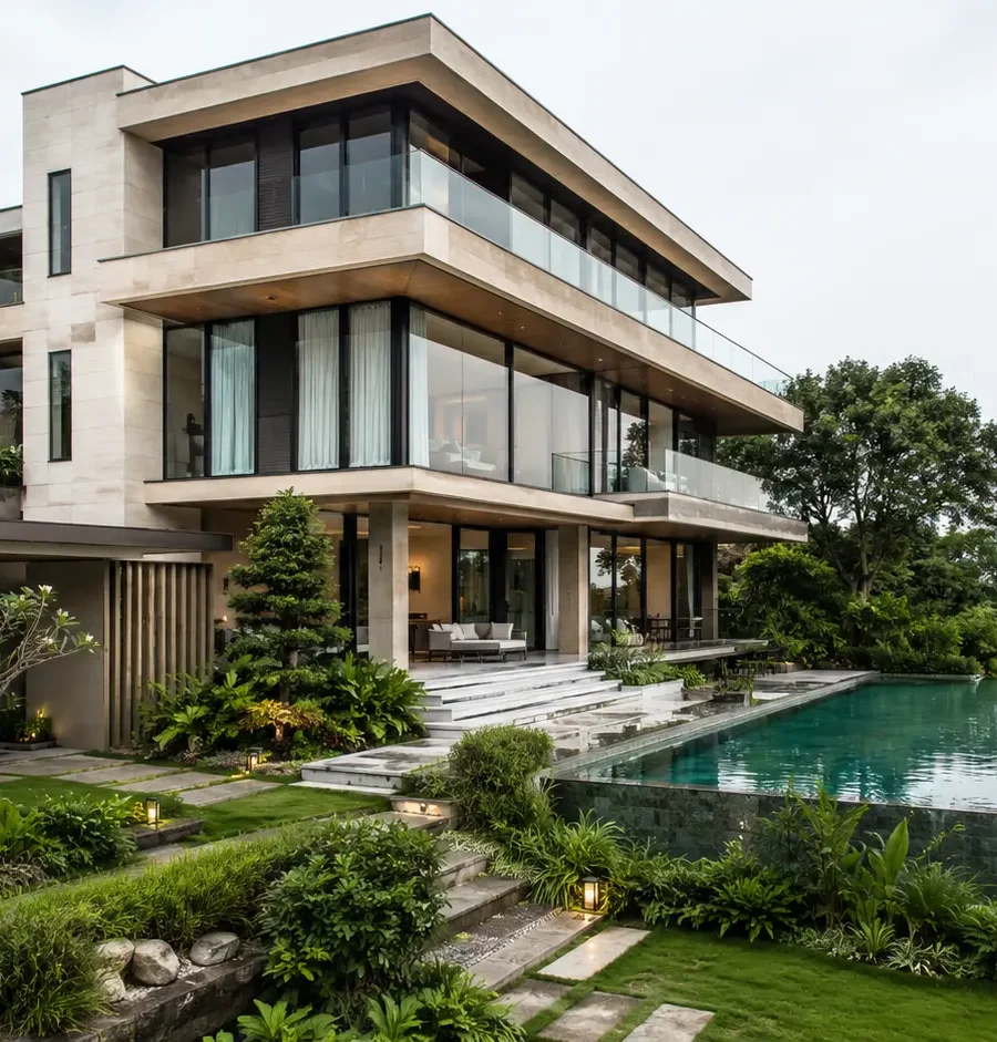 Villa ven sông – những lớp ngang mở ra mặt nước